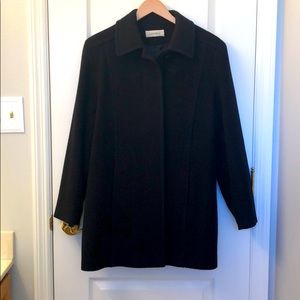 Black Merino Wool Pea Coat